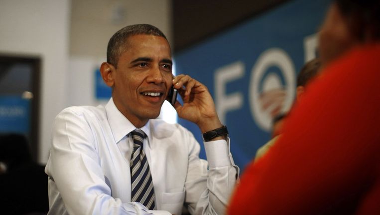 Obama belt vrijwilligers Beeld reuters