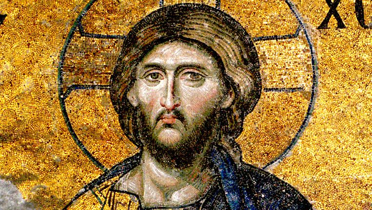 Christus op een mozaïek in de Hagia Sofia, een voormalige kathedraal te Istanboel. Beeld Wikimedia
