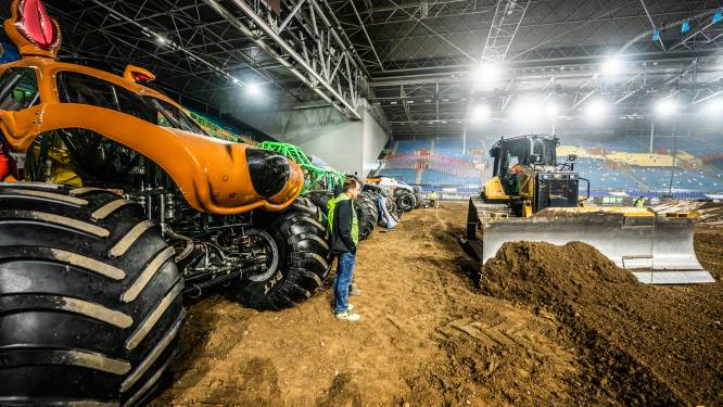 Monster Jam na zeven jaar terug in GelreDome: 3500 kuub grond voor parcours van acht brullende trucks