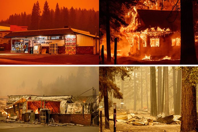 Voor en na foto's uit Greenville, Californië.