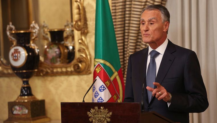 De Portugese president Anibal Cavaco Silva. Beeld EPA