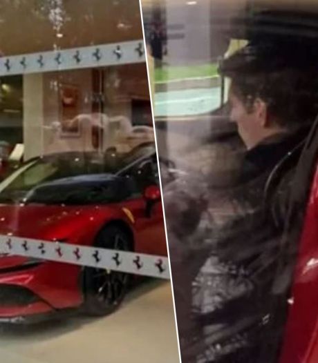 Max Verstappen aperçu au volant d'une Ferrari dans un showroom à Monaco