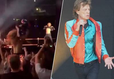 Mick Jagger toont bloot bovenlijf tijdens concert als reactie op topless vrouw