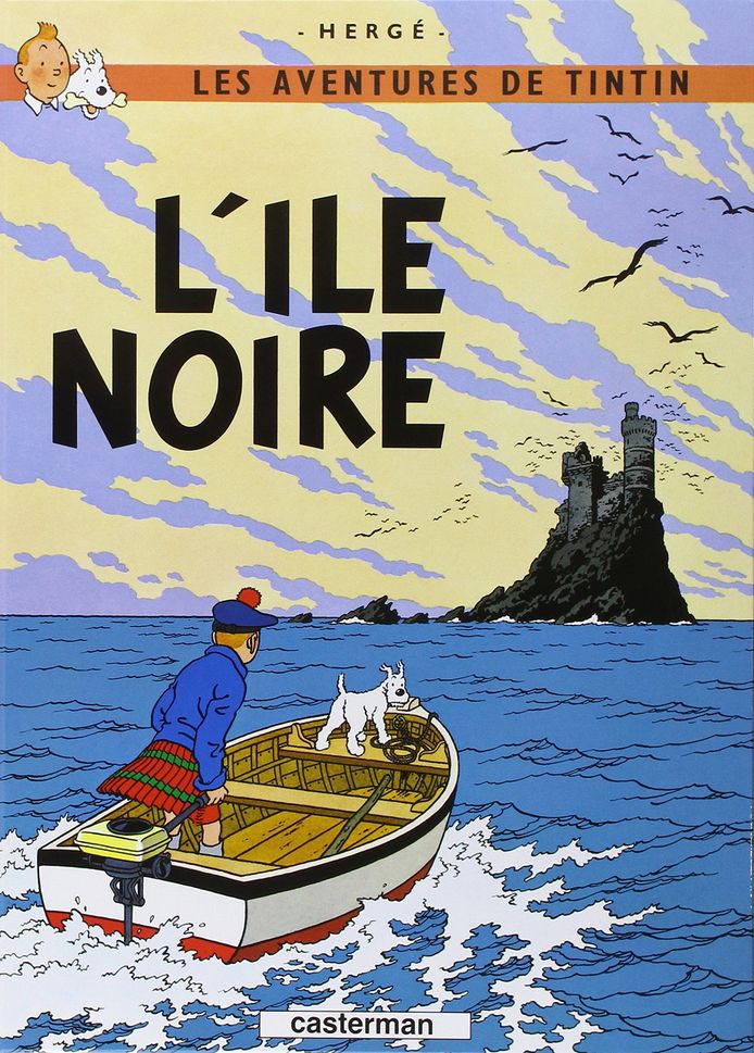 De originele tekening komt uit het album ‘De Zwarte Rotsen’ of ‘L’île noire’.