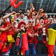 Bij de Belgische supporters: gelukkig was er voor de kater nog een feestje