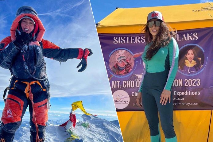 Anna Gutu (links) en Gina Marie Rzucidlo (rechts) hoopten allebei de eerste Amerikaanse vrouw te worden die de 14 hoogste toppen ter wereld beklom.