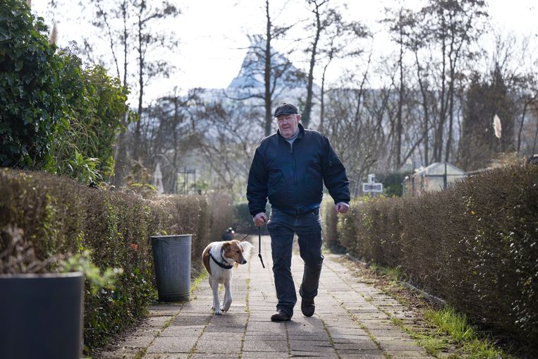 Peter van Egmond op de volkstuinvereniging Wijkeroog.
 Beeld Olaf Kraak