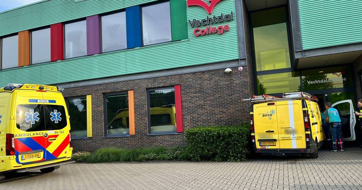 Bedrijfsbus rijdt door hoofdingang van school in Dedemsvaart: ‘Bestuurder werd mogelijk onwel’