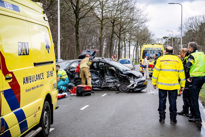 Een automobilist is zaterdagmiddag ernstig gewond geraakt bij een ongeval op de Reeshofweg in Tilburg.