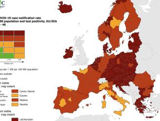 Europa kleurt volledig rood op nieuwe coronakaart: twee landen ontspringen nog de dans