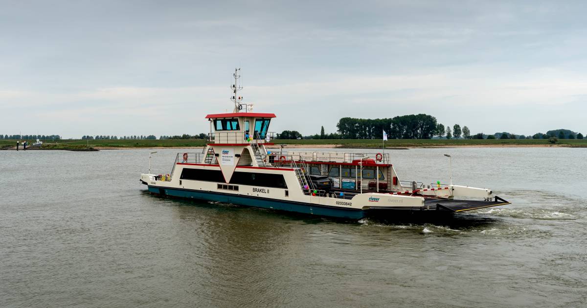 Binnenvaartschip botst tegen pont Brakel-Herwijnen; geen gewonden