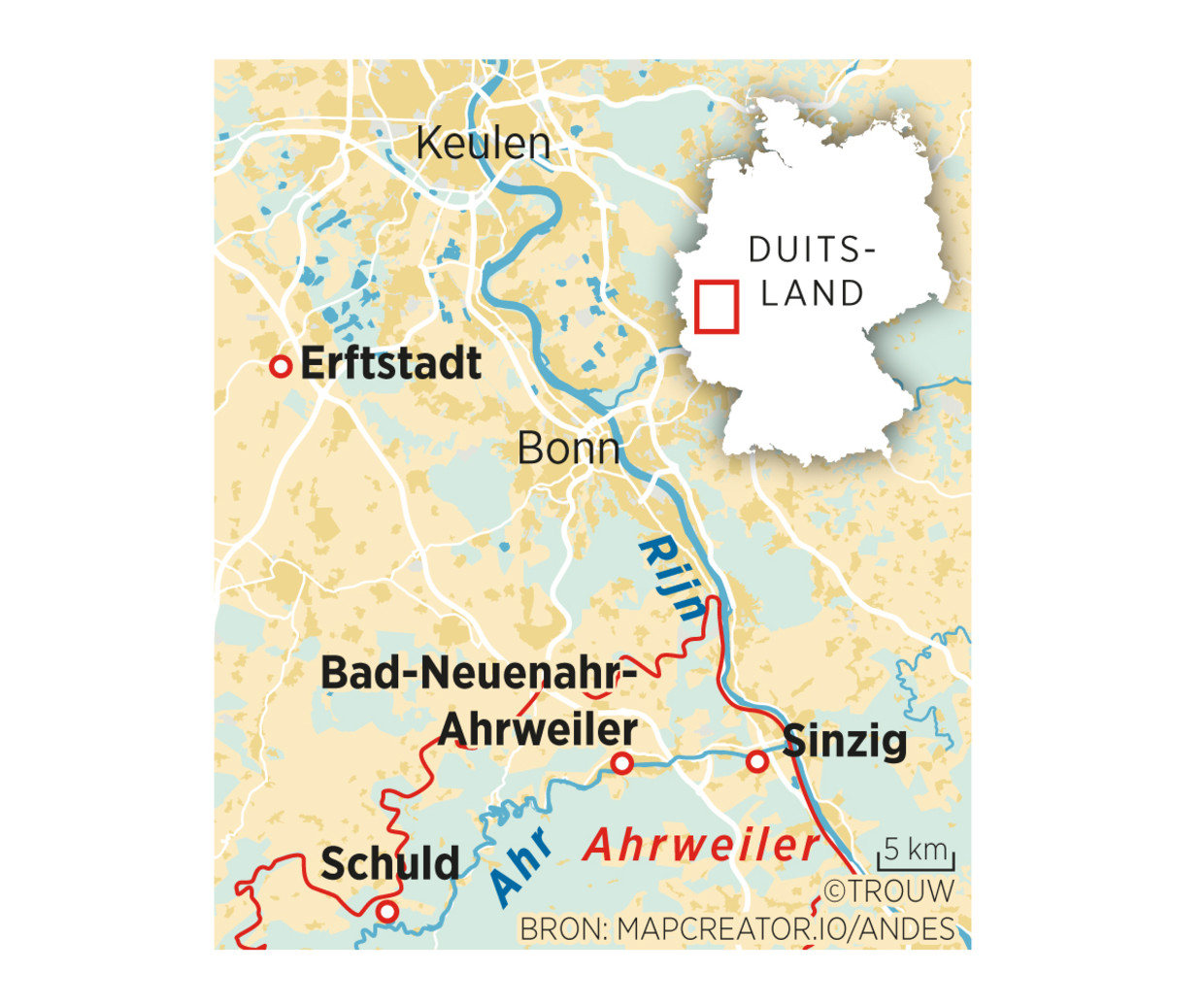 Overstromingen in Duitsland. Beeld Sander Soewargana