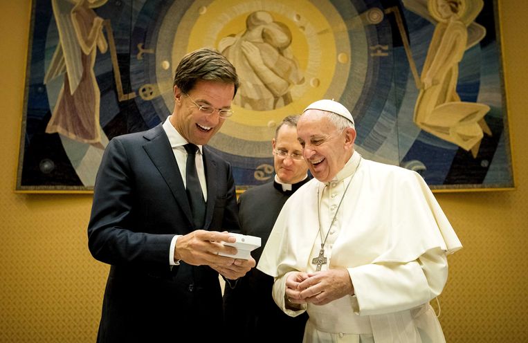 Minister president Rutte ontmoette vorig jaar de paus in het Vaticaan Beeld ANP