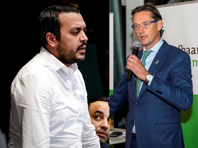 Lijsttrekkers Nourdin El Ouali (Nida) en Joost Eerdmans (JA21) zijn twee van de Rotterdamse politici die hopen in de nieuwe Tweede Kamer te komen.