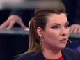 Olga Skabayeva tijdens haar opvallende passage op de Russische staatstelevisie.
