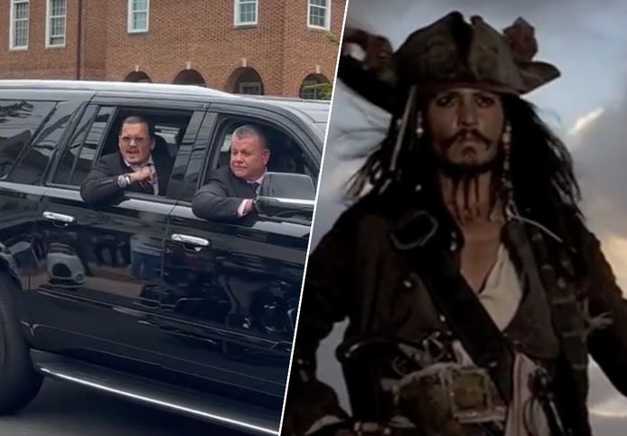 Depp doet Jack Sparrow-stem voor fans