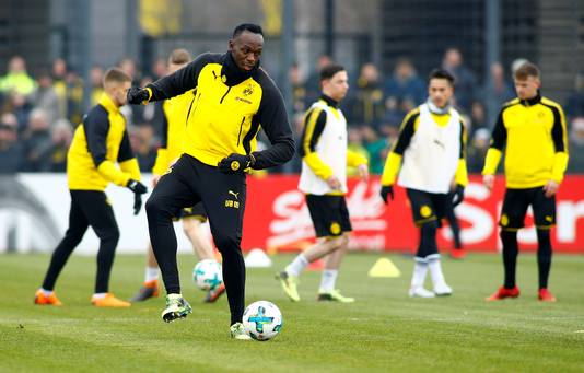 Usain Bolt trainde in maart mee met Dortmund