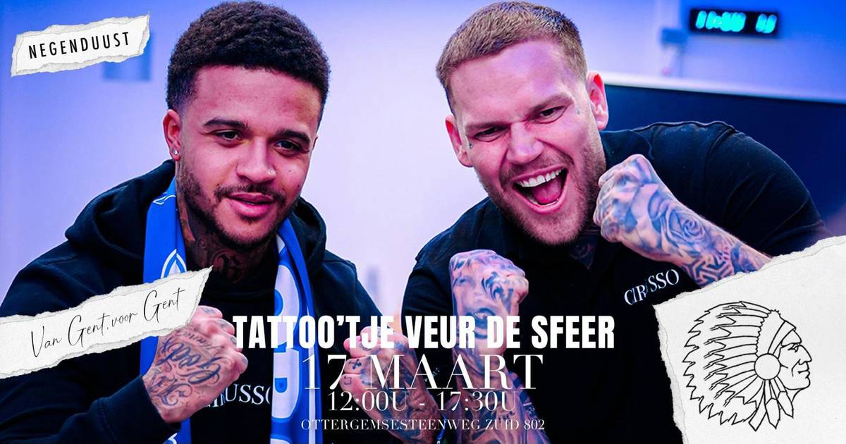 ‘Tattoo’tje veur de sfeer’ Supporters AA Gent zetten voor de wedstrijd