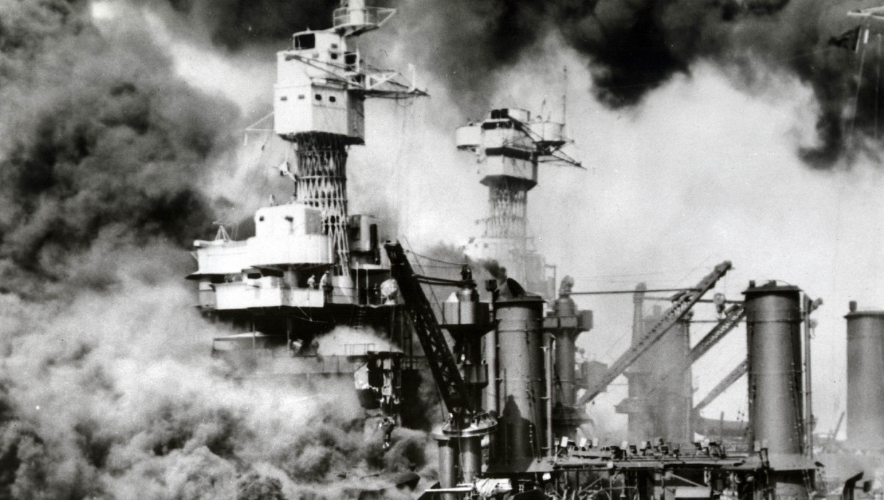 De aanval op Pearl Harbor in 1941. Beeld afp