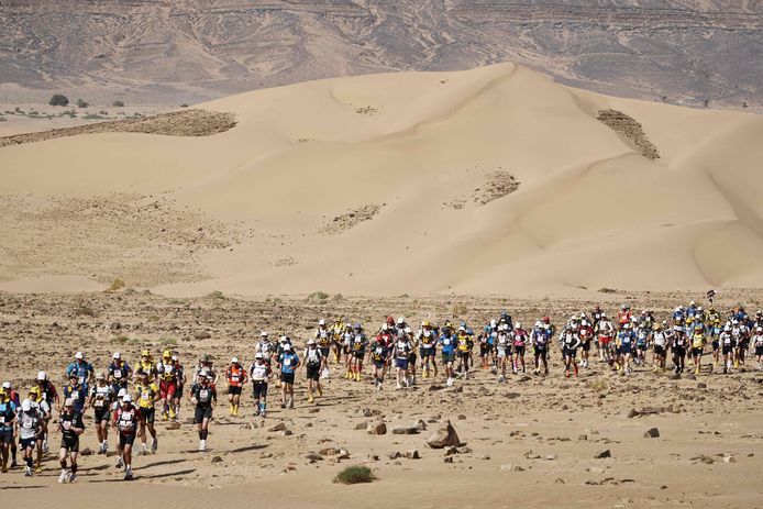 Deelnemers aan de Marathon des Sables in Marokko.