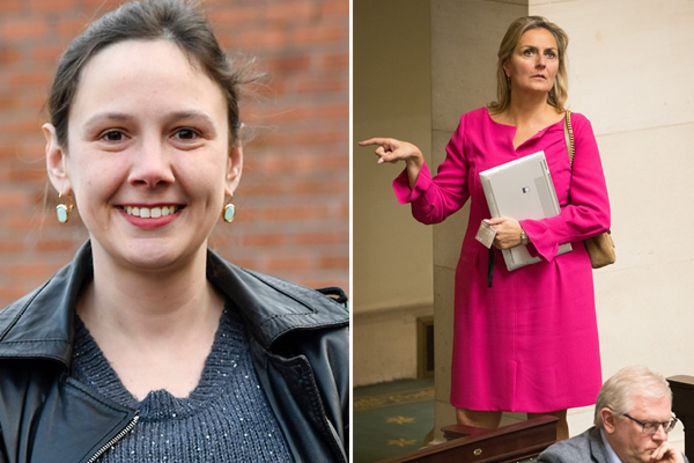 "Een kortzichtig wild shot van een Vlaams parlementslid", noemt Kathleen Depoorter (rechts) het voorstel van Open Vld'ster Freya Saeys (links).