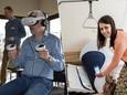 Luc Op de Beeck, voorzitter van Zorggroep Orion, test de nieuwe VR-brillen uit. Zorgmanager Liesbeth Crommen stelt de matrassensor Momo Bedsense voor.