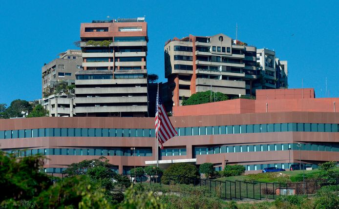 De Amerikaanse ambassade in de Venezolaanse hoofdstad Caracas.