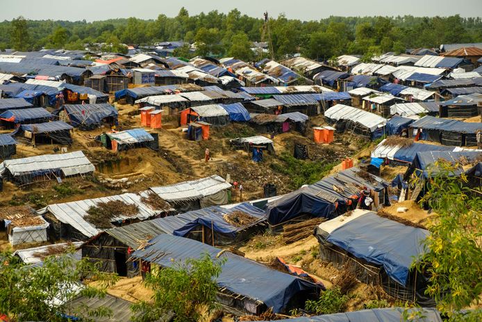 Een overzicht van het Kutupalong vluchtelingenkamp voor Rohingya.