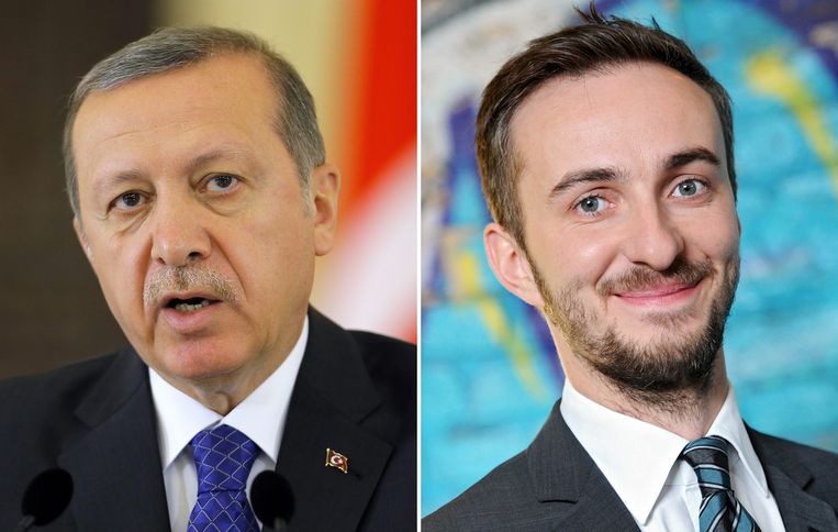 Turks president Erdogan en Duits televisiekomiek Jan Böhmermann Beeld EPA