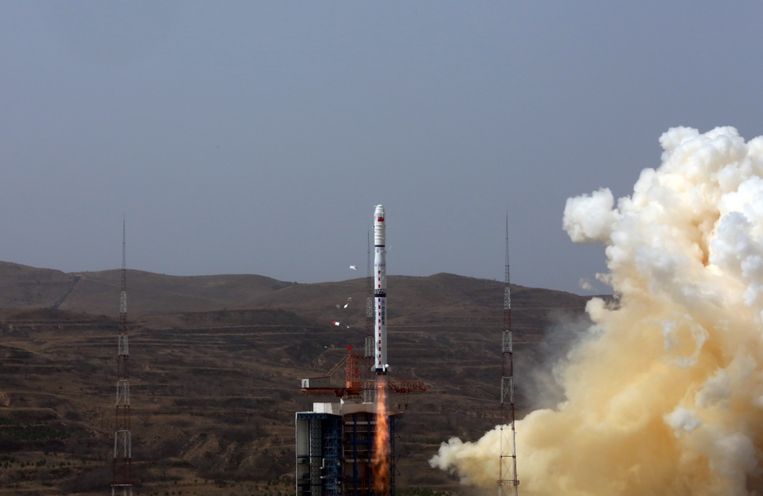 De lancering van een eerdere Chinese Lange Mars-4 raket. Beeld Xinhua