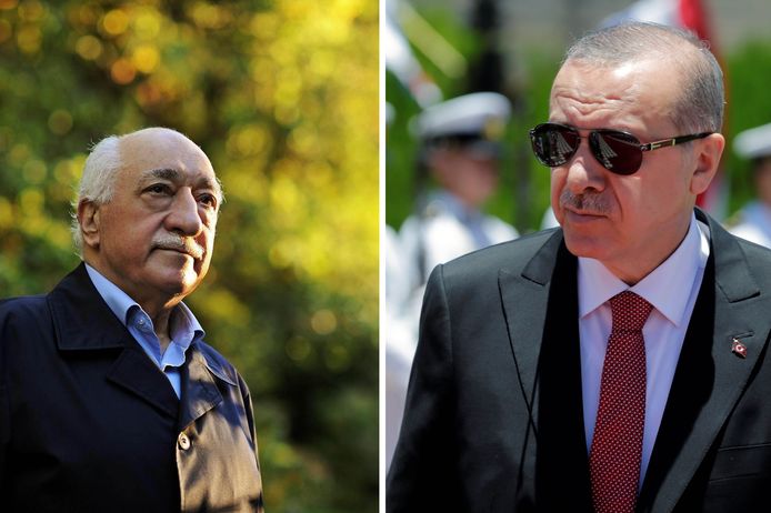 Gülen (L) en Turkse president Erdogan (R)