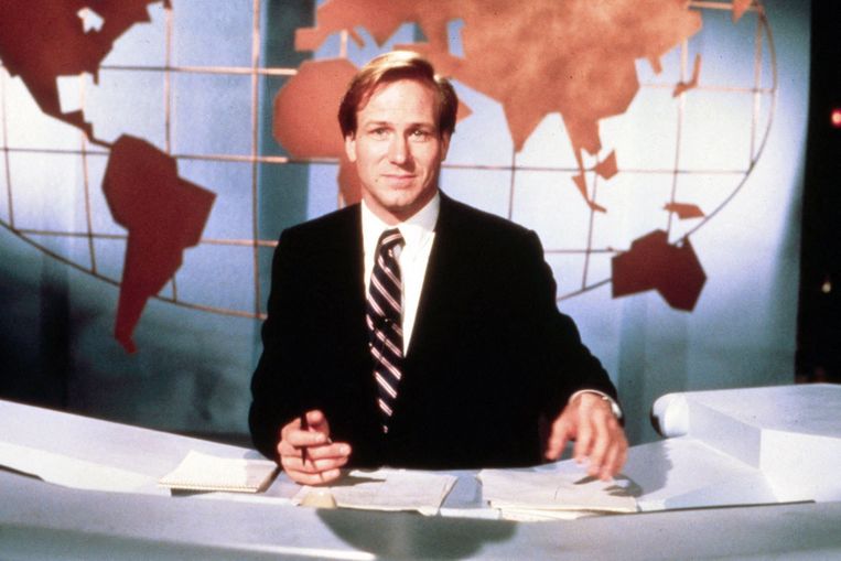William Hurt in 'Broadcast News': een van de populairste sterren in de jaren tachtig.   Beeld Photo News