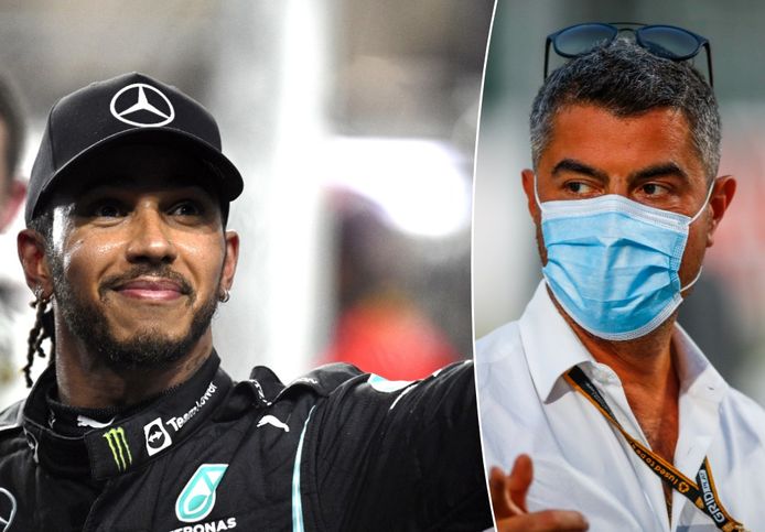 Links: Lewis Hamilton. Rechts: Michael Masi.