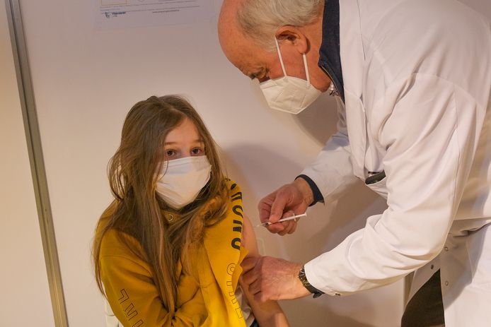 kinderen worden gevaccineerd in Zaventem