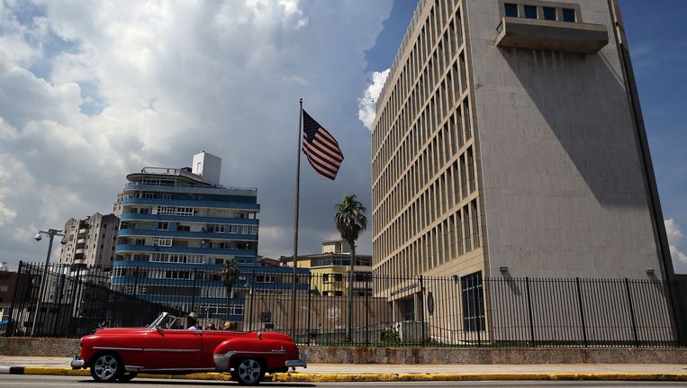 De Amerikaanse ambassade in Havanna, Cuba. Beeld epa