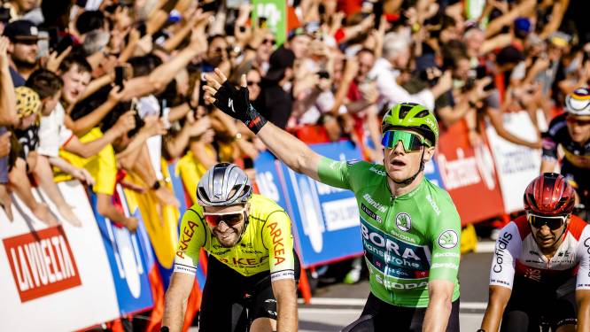 Sam Bennett slaat opnieuw toe en wint in Breda laatste Nederlandse Vuelta-etappe, Teunissen is rood kwijt