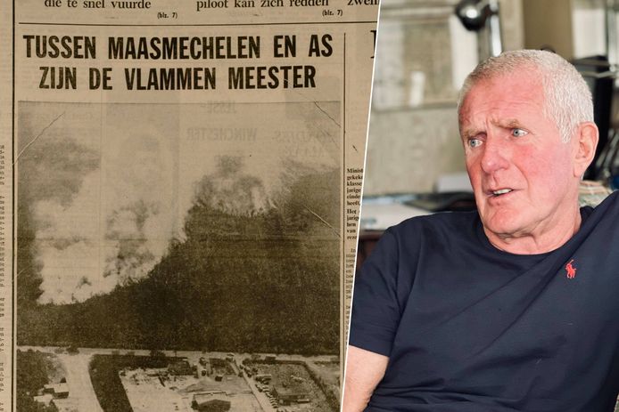 Roger Stappers stond als jonge brandweerman mee in de vuurlinie in 1976. Links: een artikel over de brand in Het Laatste Nieuws.