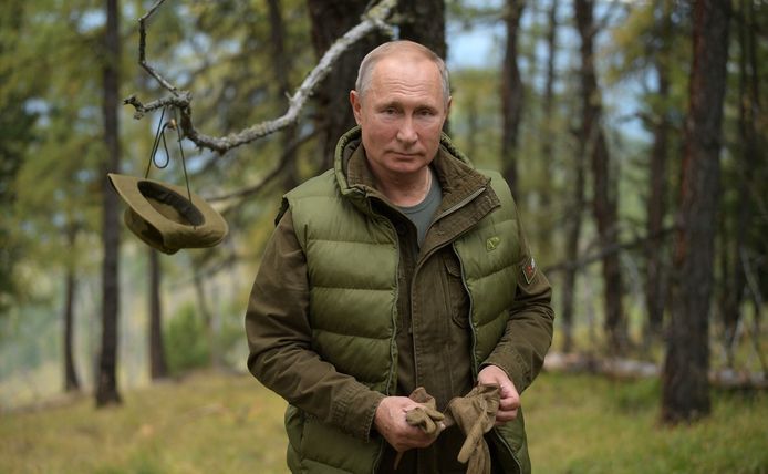 Archiefbeeld van Vladimir Poetin in Siberië