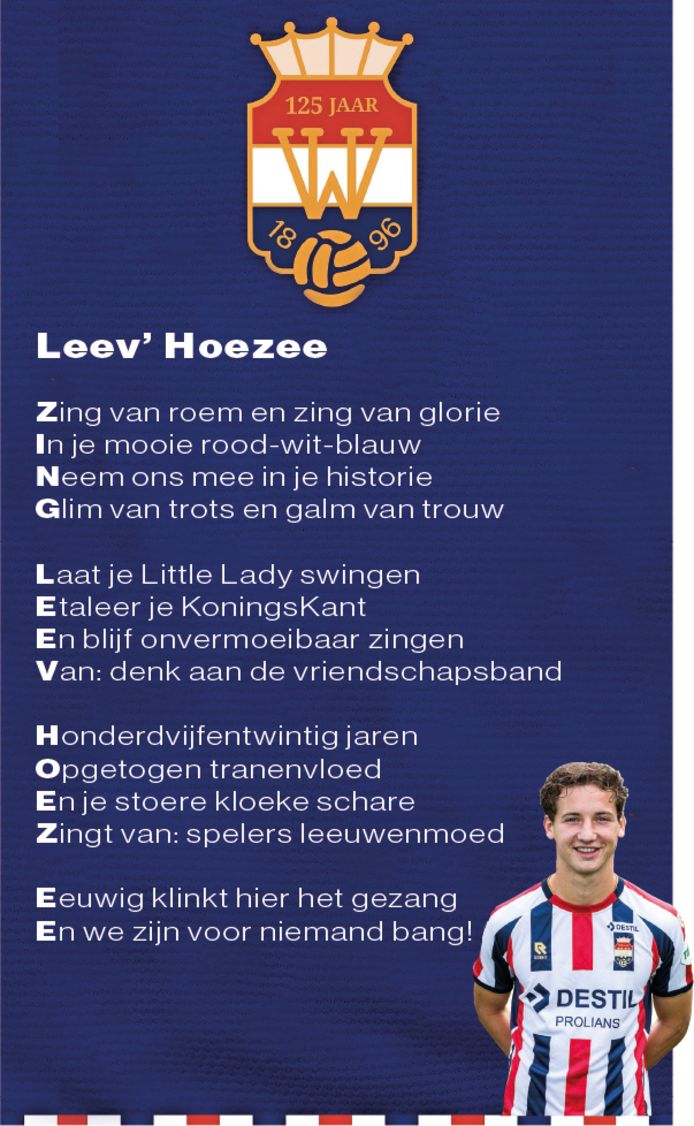 BD-columnist en Willem II-fan Frank van Pamelen schreef een sonnet voor de jubilerende voetbalclub