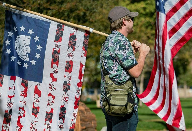 Een demonstrant in Phoenix, Arizona. Beeld AFP