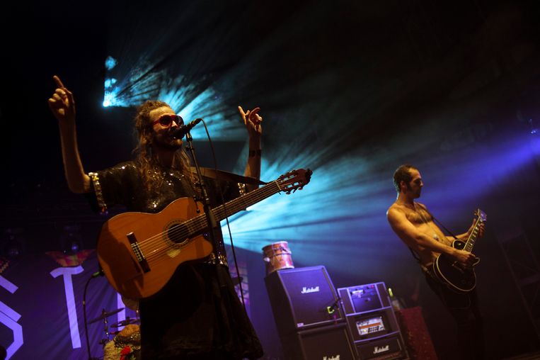 Crystal Fighters op Pukkelpop 2013. Beeld Alex Vanhee
