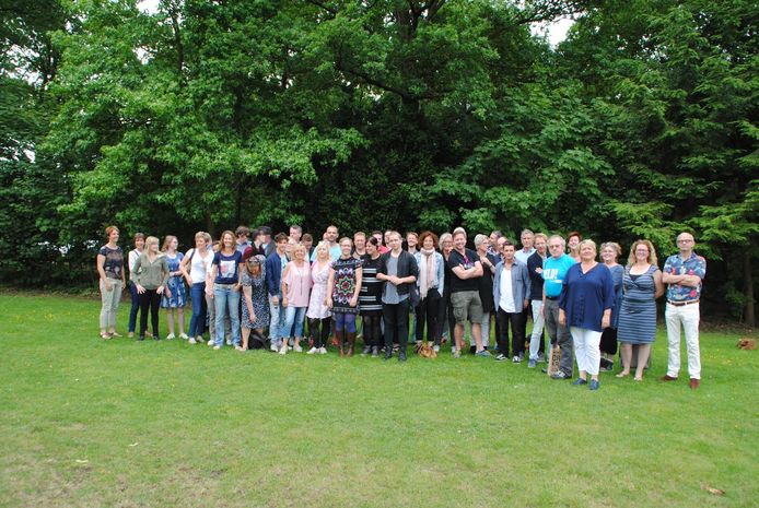 Alle spelers bijeen op het Hulsbeek