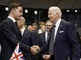 Premier Rutte met Joe Biden (R) in Brussel, voorafgaand aan een vergadering van de Navo.