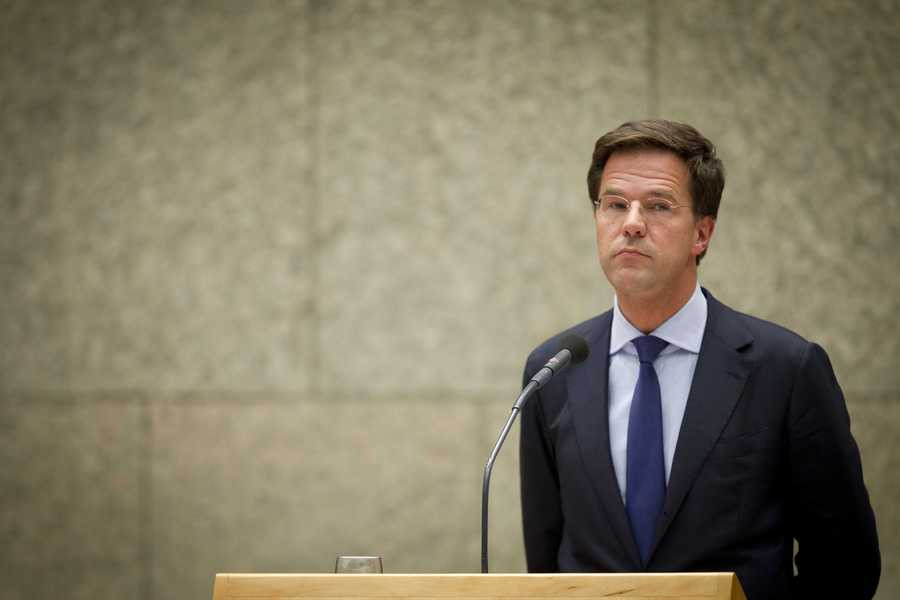 Premier Mark Rutte tijdens het spoeddebat in de Tweede Kamer over het aftreden van staatssecretaris Co Verdaas.