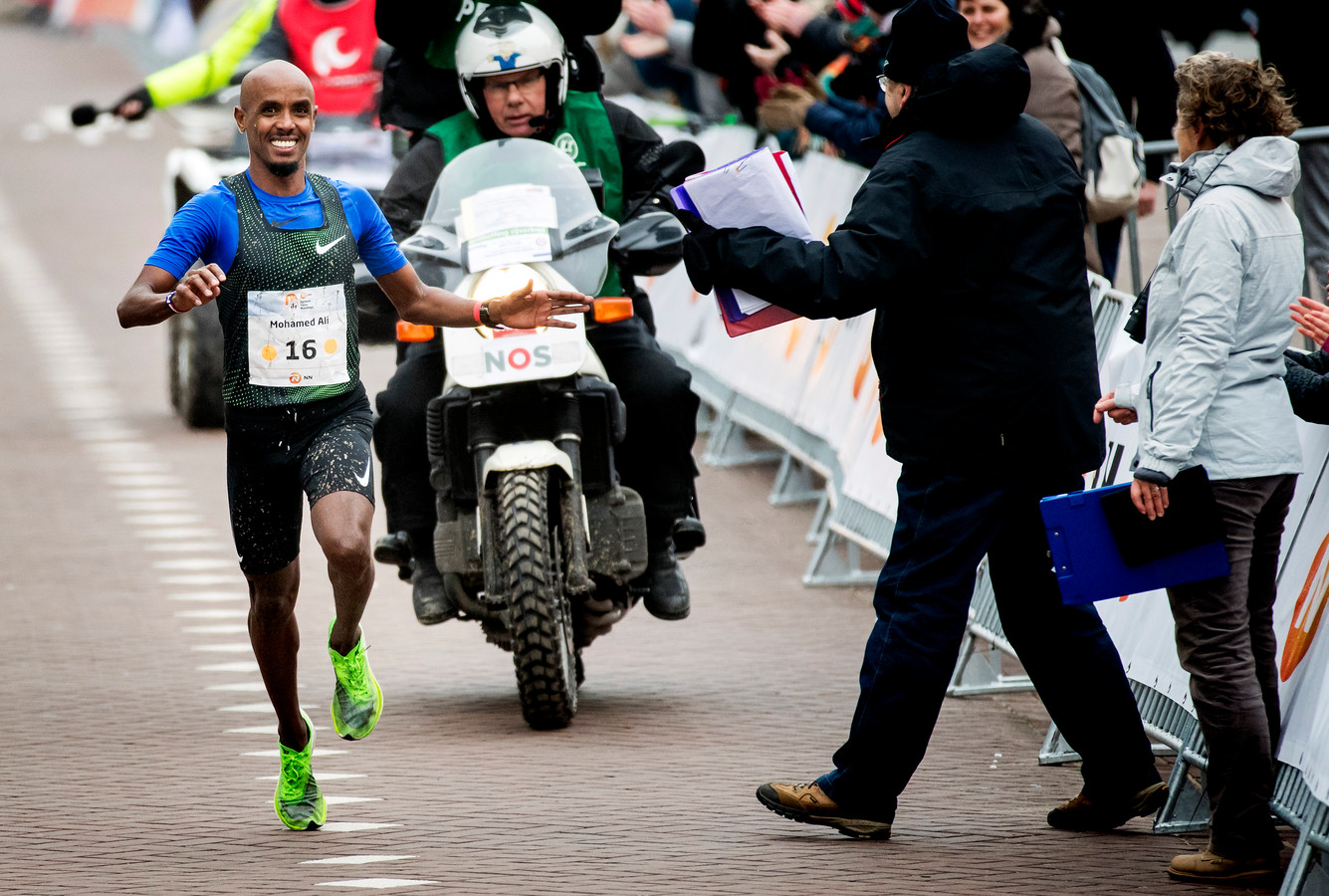 Mohamed Ali, was de beste Nederlandse man, eerder in Egmond tijdens de halve marathon.