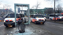 Reclamezuil vernield op het Stationsplein.