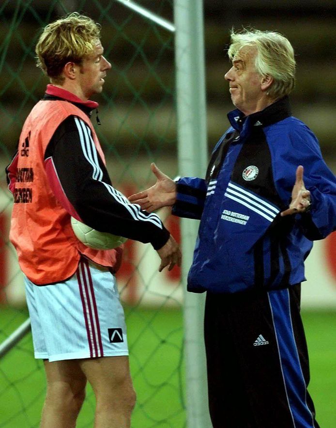 Bert Counterman in 1999 met Feyenoord-coach Leo Pinhacker.