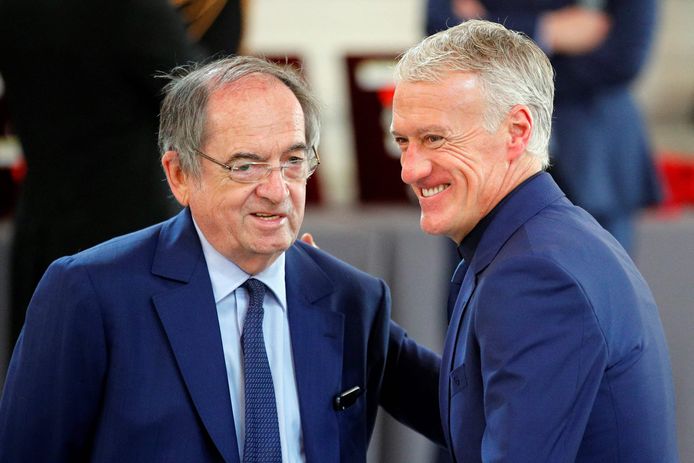 Noel Le Graet with national coach Didier Deschamps.