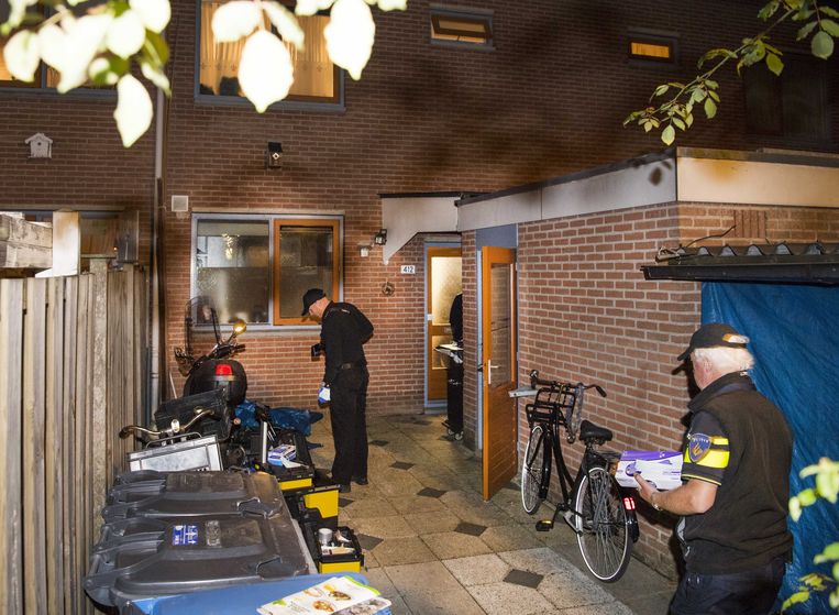 De woning aan de Stedumhof waar een arrestatieteam binnenviel.  Beeld ANP