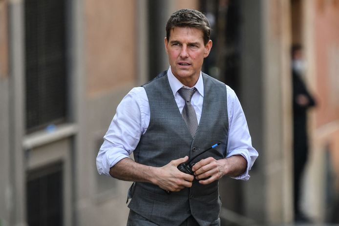 Tom Cruise op de set van de nieuwe 'Mission: Impossible'-film.